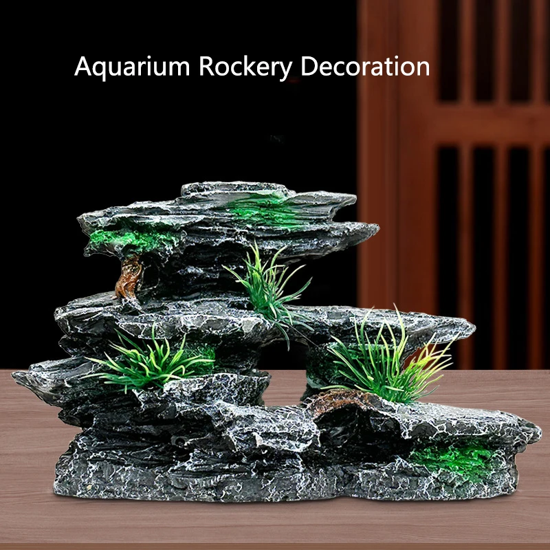 Aquarium Driftwood - Décoration de rocaille d'aquarium en résine,